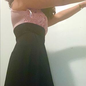 Pink and Black Fancy Flower Dress